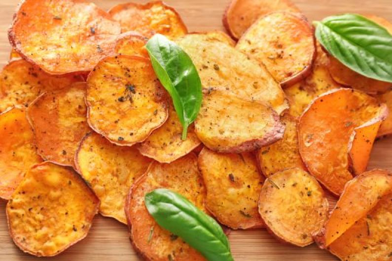 Spiced Air Fryer Sweet Potato Chips